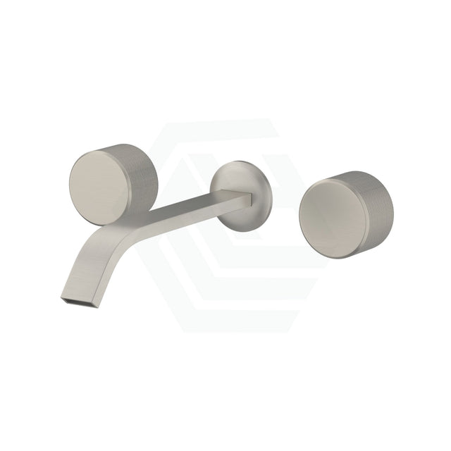 N#3(Nickel) Kohler Components™ Brushed Nickel Wall Mount Oyl Handles With Ribbon Basin Spout