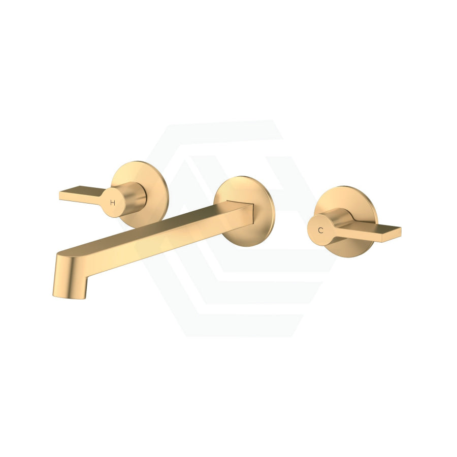 G#1(Gold) Kohler Components™ Brushed Brass Wall Mount Lever Handles With Row Basin Spout