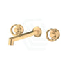 G#1(Gold) Kohler Components™ Brushed Brass Wall Mount Industrial Handles With Row Basin Spout