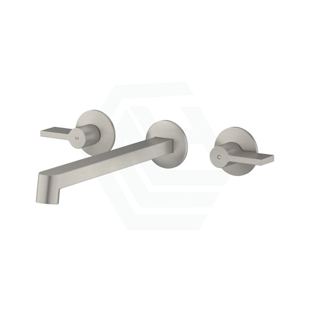 Kohler Components™ Brushed Nickel Wall Mount Lever Handles With Row Basin Spout Bath/Basin Tap Sets