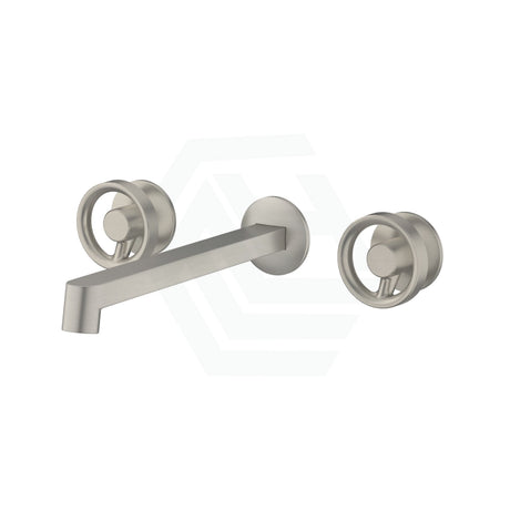 N#3(Nickel) Kohler Components™ Brushed Nickel Wall Mount Industrial Handles With Row Basin Spout