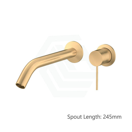 G#1(Gold) Kohler Components™ Brushed Brass Wall Mount Pin Lever Mixer With Tube Basin Spout 245Mm