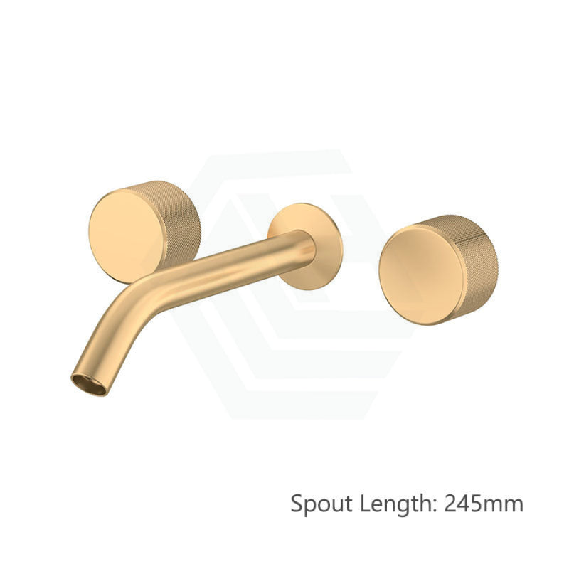 Kohler Components™ Brushed Brass Wall Mount Oyl Handles With Tube Basin Spout 245Mm Bath/Basin