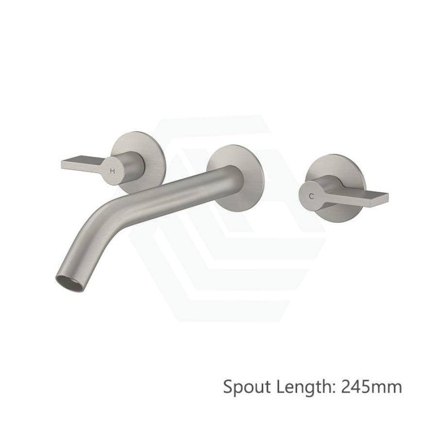 Kohler Components™ Brushed Nickel Wall Mount Lever Handles With Tube Basin Spout 245Mm Bath/Basin