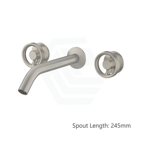 N#3(Nickel) Kohler Components™ Brushed Nickel Wall Mount Industrial Handles With Tube Basin Spout