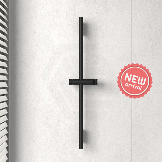 Kohler Statement 816/1016Mm Height Round Matt Black Slidebar Shower Rail Only