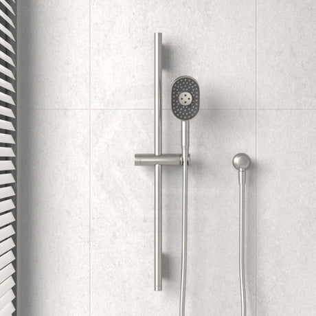 Kohler 816Mm Height Brushed Nickel Round Three Function Hand Shower On Rail Oval With Handheld