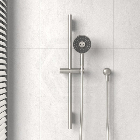 Kohler 816Mm Height Brushed Nickel Round Three Function Hand Shower On Rail With Handheld