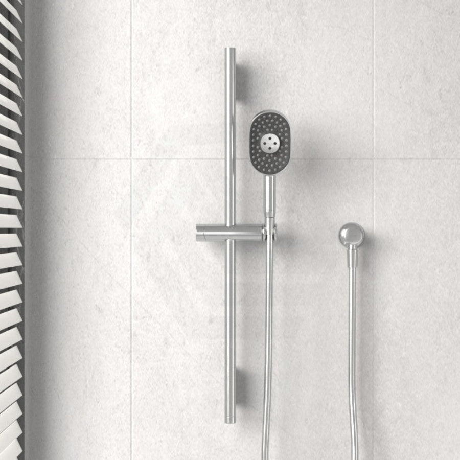 Kohler 816/1016Mm Height Chrome Round Three Function Hand Shower On Rail 1016Mm / Oval With Handheld