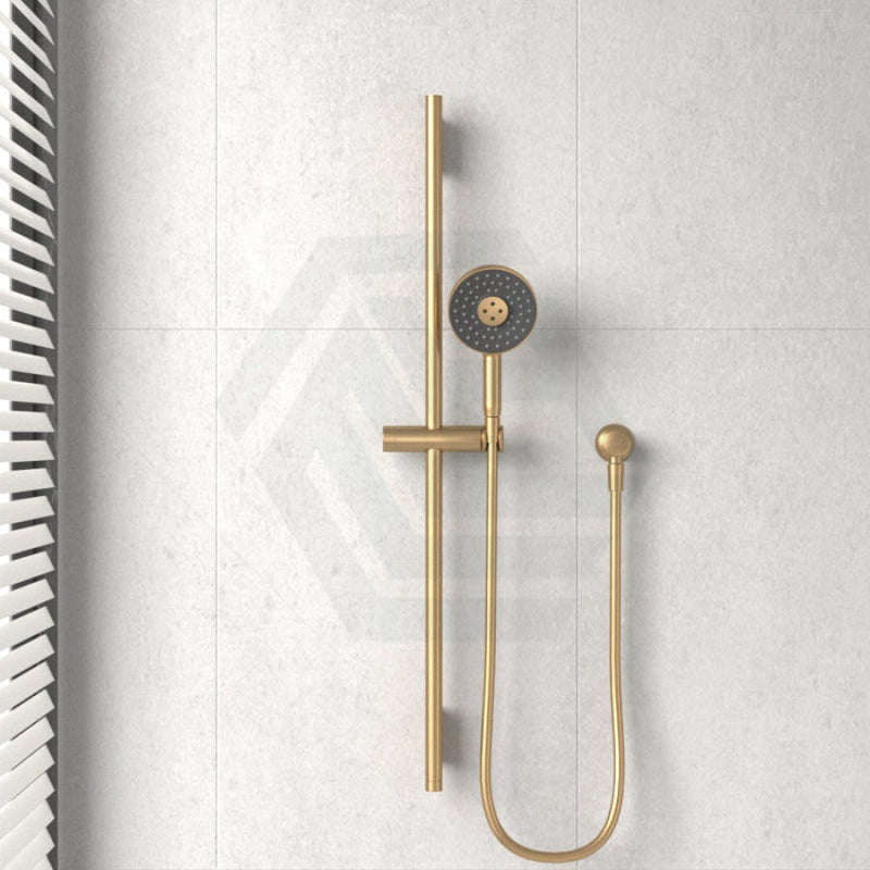 Kohler 1016Mm Height Brushed Brass Round Three Function Hand Shower On Rail With Handheld