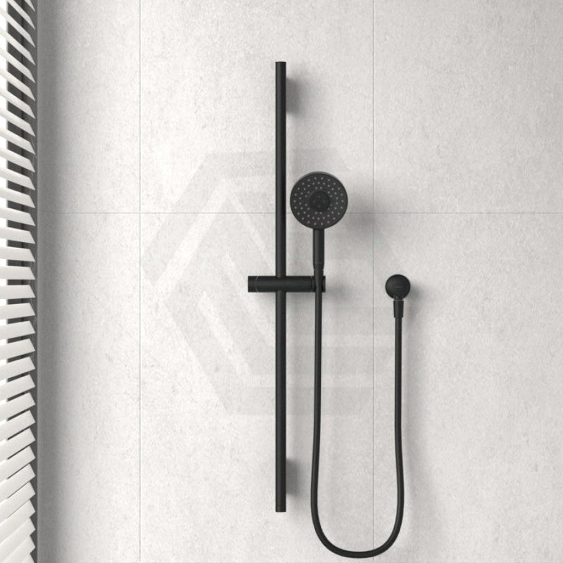 Kohler Matt Black Round Three Function Hand Shower On Rail With Handheld