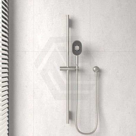 Kohler Brushed Nickel Round Three Function Hand Shower On Rail With Handheld