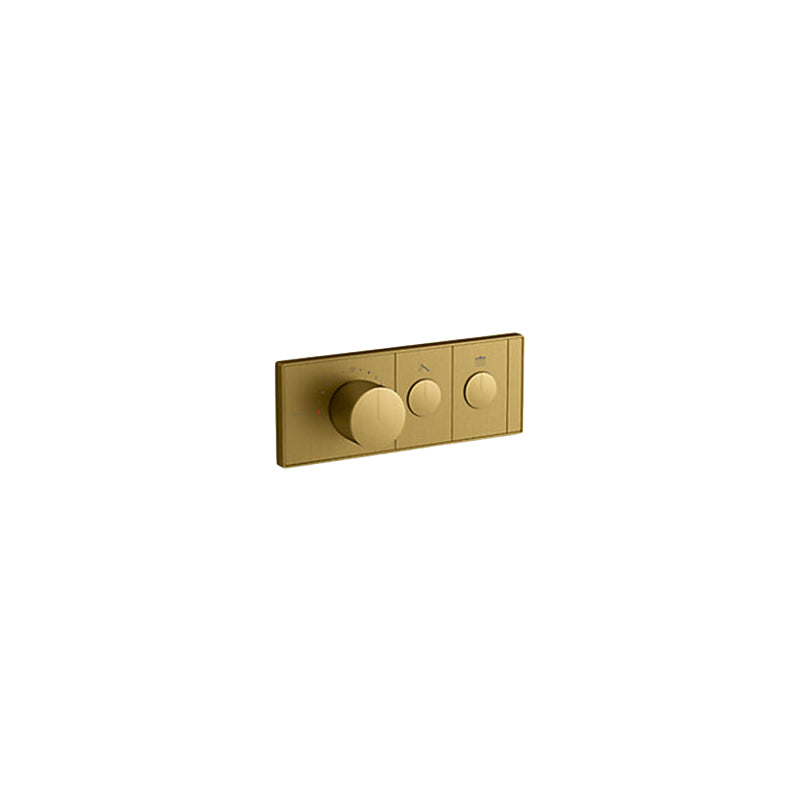 G#7(Gold) Kohler Moderne Brushed Brass ANTHEM Recessed Mechanical Thermostatic Control 2 Outlets Trim Plate