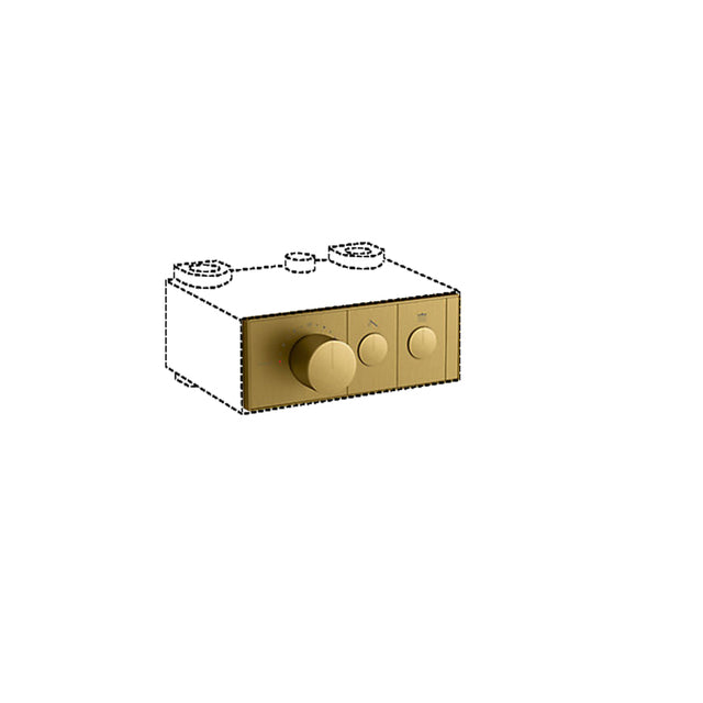 Kohler Moderne Brushed Brass Anthem Recessed Mechanical Thermostatic Control 2 Outlets Trim Plate