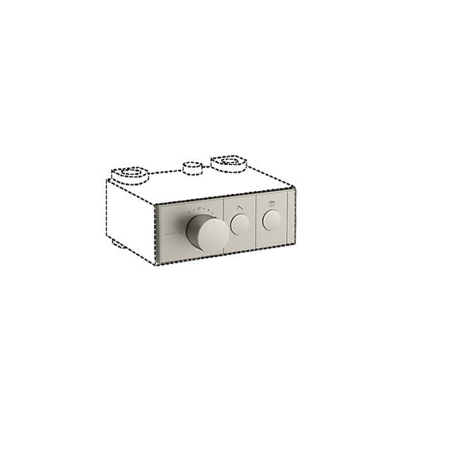 N#3(Nickel) Kohler Brushed Nickel Anthem Recessed Mechanical Thermostatic Control 2 Outlets Trim