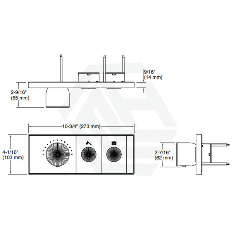 Kohler Chrome Anthem Recessed Mechanical Thermostatic Control 2 Outlets Trim Plate Wall Mixers With