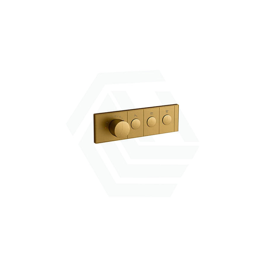 Kohler Moderne Brushed Brass Anthem Recessed Mechanical Thermostatic Control 3 Outlets Trim Plate