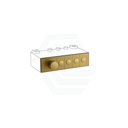 Kohler Moderne Brushed Brass Anthem Recessed Mechanical Thermostatic Control 4 Outlets Trim Plate