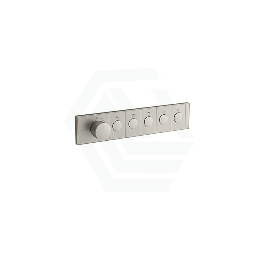 N#3(Nickel) Kohler Brushed Nickel Anthem Recessed Mechanical Thermostatic Control 5 Outlets Trim