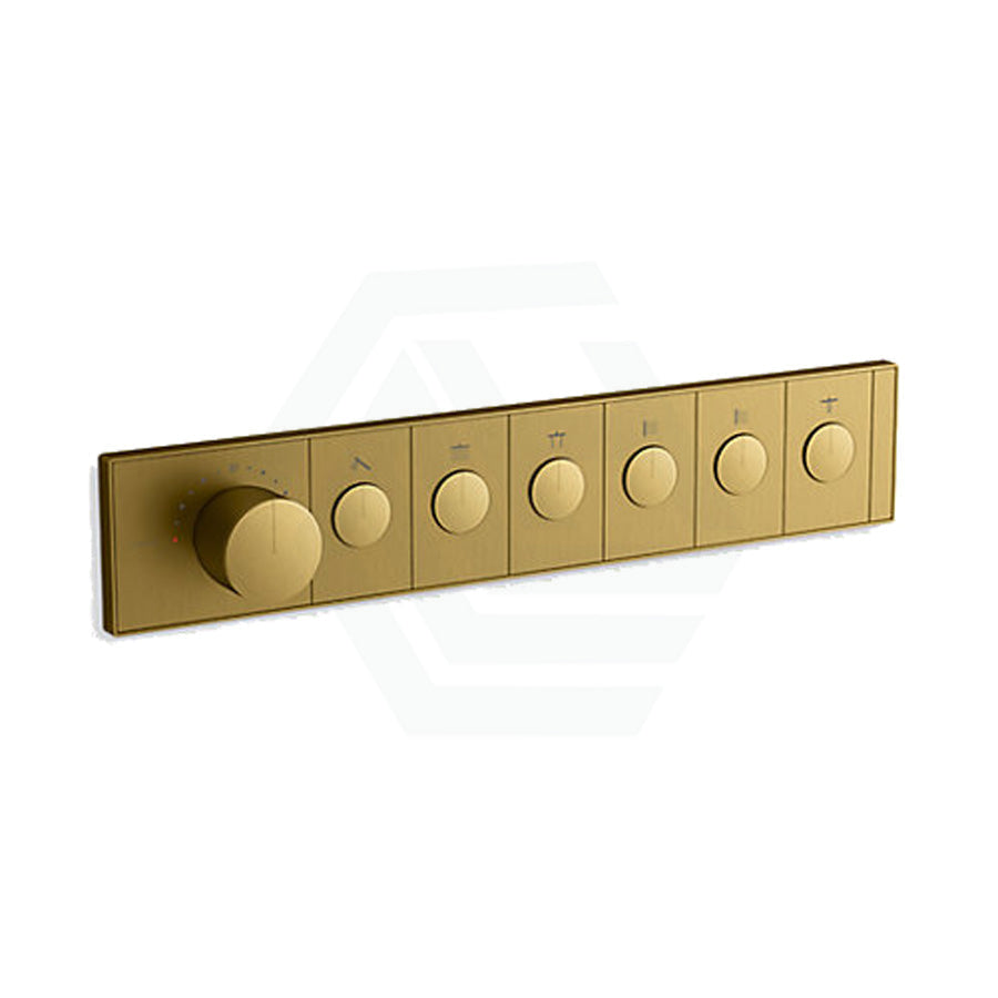 G#1(Gold) Kohler Moderne Brushed Brass Anthem Recessed Mechanical Thermostatic Control 6 Outlets