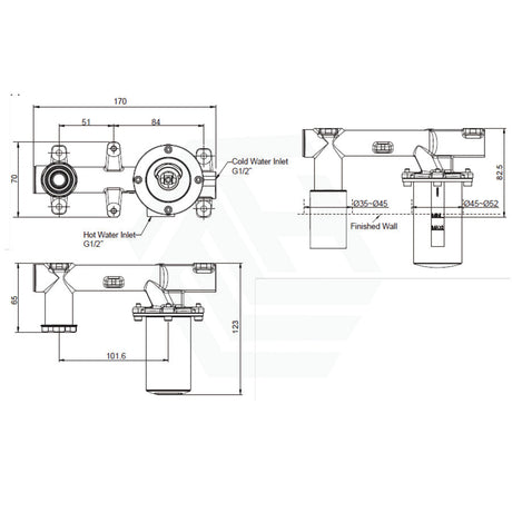 Kohler Brushed Nickel Single Handle Inwall Basin/Bath Mixer Valve Only Body