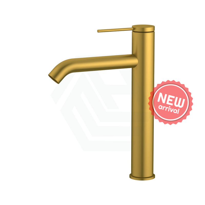 Kohler Components Brushed Brass Tall Single Lever Basin Mixer Gold Mixers