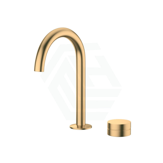 Kohler Components™ Brushed Brass Sink Tap Set With Tube Design Rocker Bath/Basin Sets