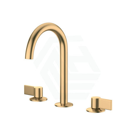 Kohler Components™ Brushed Brass Sink Tap Set With Tube Design Lever Bath/Basin Sets