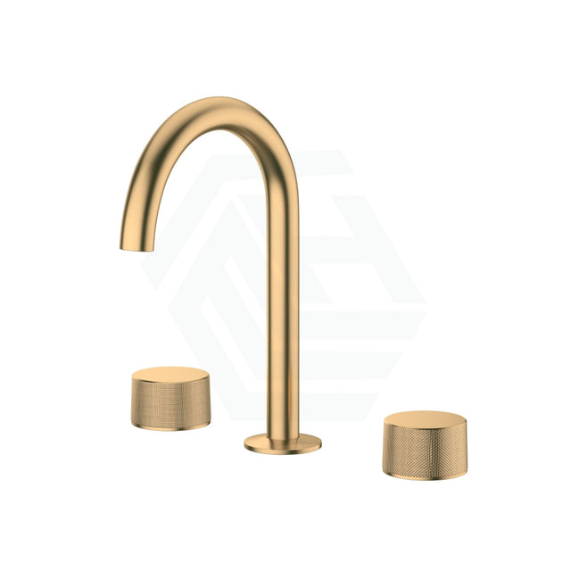 Kohler Components™ Brushed Brass Sink Tap Set With Tube Design Oyl Bath/Basin Sets