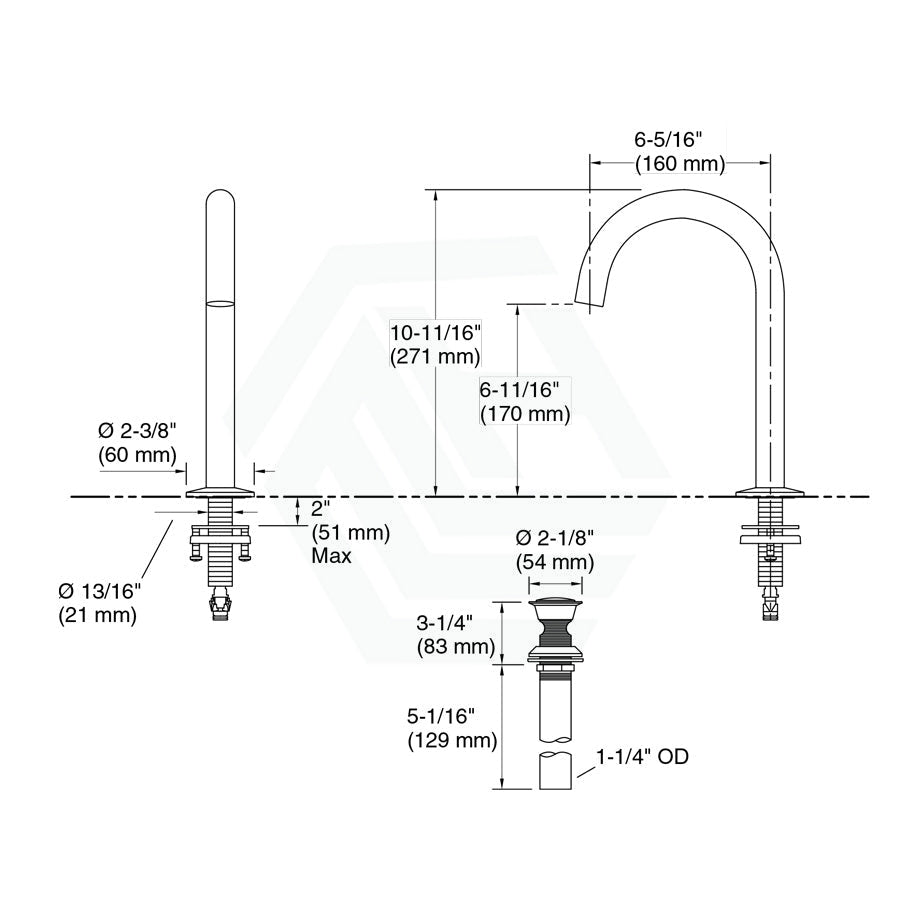 Kohler Components™ Bathroom Sink Tap Sets With Tube Design Bath/Basin