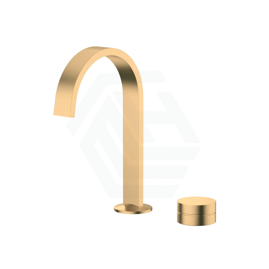 G#1(Gold) Kohler Components Moderne Brushed Brass Hob Mount Ribbon Basin Spout With Top Assembly