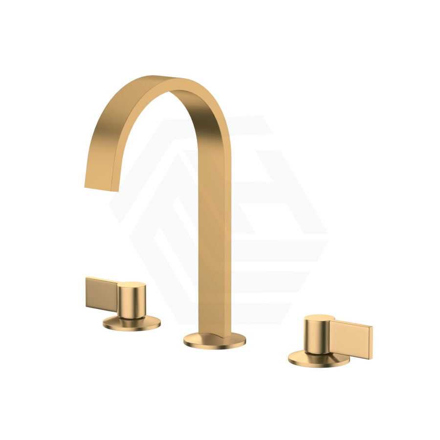 G#1(Gold) Kohler Components Moderne Brushed Brass Hob Mount Ribbon Basin Spout With Top Assembly