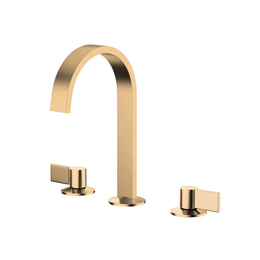 G#1(Gold) Kohler Components Moderne Brushed Brass Hob Mount Ribbon Basin Spout With Top Assembly