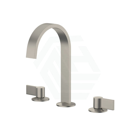 Kohler Components Brushed Nickel Hob Mount Ribbon Basin Spout With Top Assembly Lever Handles