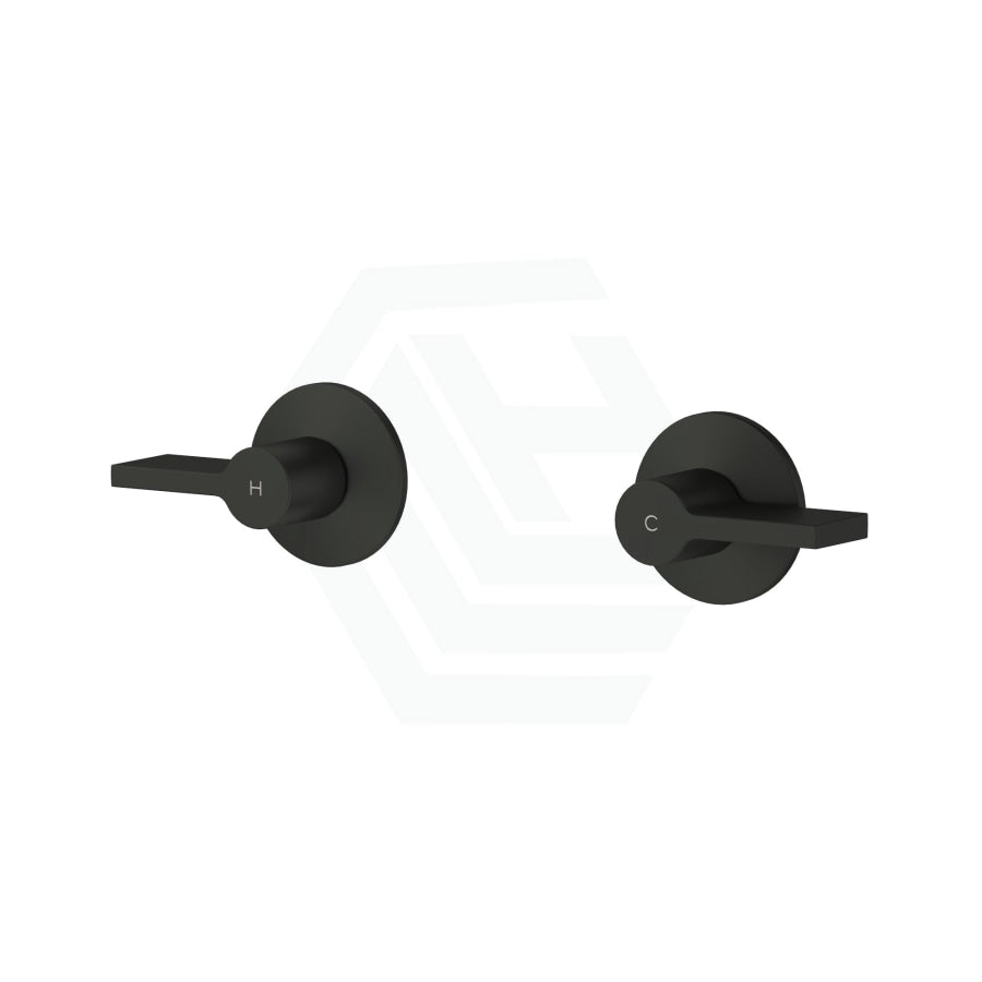 Kohler Components™ Matt Black Wall Mount Lever Handles With Tube Basin Spout Bath/Basin Tap Sets