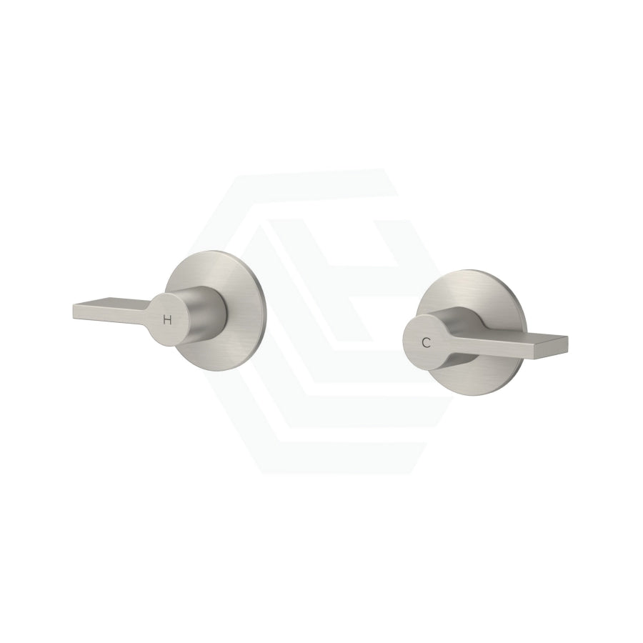 Kohler Components™ Brushed Nickel Wall Mount Lever Handles With Row Basin Spout Bath/Basin Tap Sets