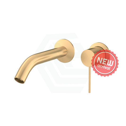 G#1(Gold) Kohler Components™ Brushed Brass Wall Mount Pin Lever Mixer With Tube Basin Spout