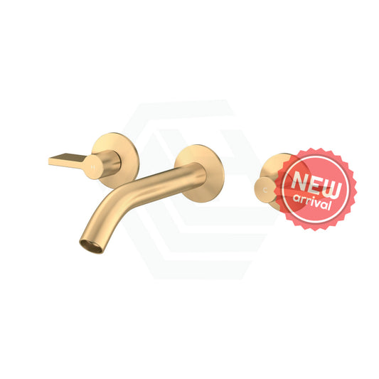 G#1(Gold) Kohler Components™ Brushed Brass Wall Mount Lever Handles With Tube Basin Spout