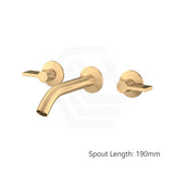 G#1(Gold) Kohler Components™ Brushed Brass Wall Mount Lever Handles With Tube Basin Spout 190Mm