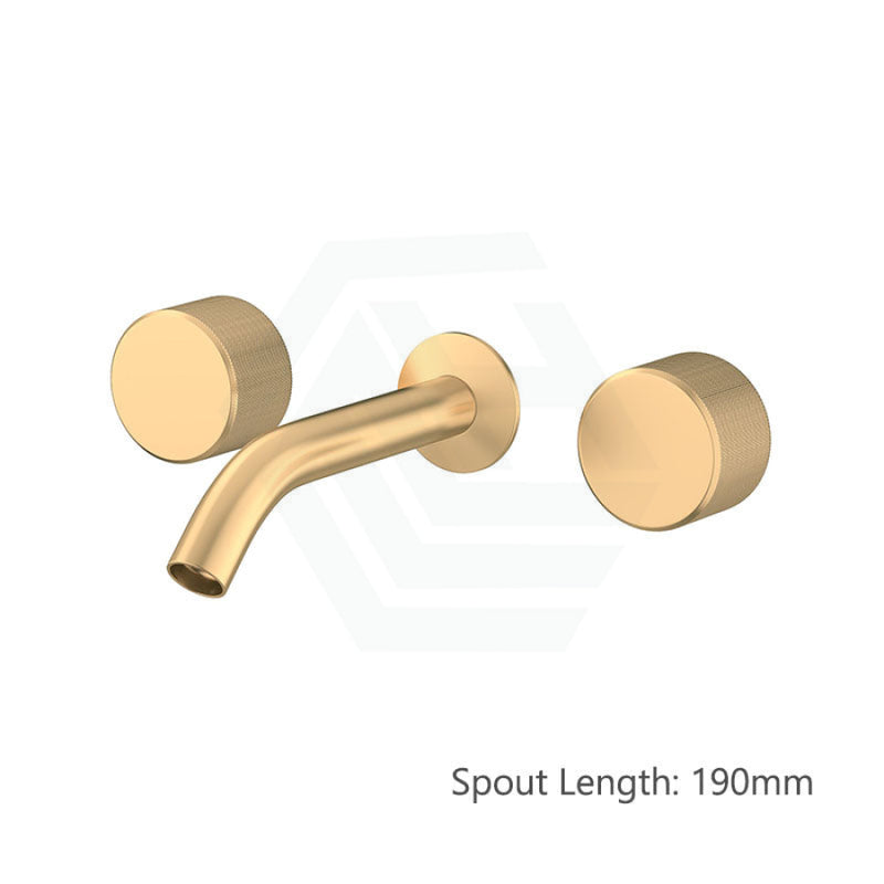 Kohler Components™ Brushed Brass Wall Mount Oyl Handles With Tube Basin Spout 190Mm Bath/Basin