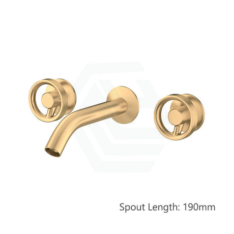 G#1(Gold) Kohler Components™ Brushed Brass Wall Mount Industrial Handles With Tube Basin Spout