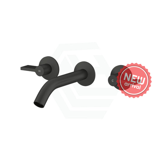 Kohler Components™ Matt Black Wall Mount Lever Handles With Tube Basin Spout Bath/Basin Tap Sets