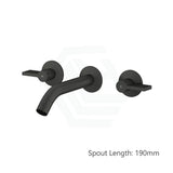 Kohler Components™ Matt Black Wall Mount Lever Handles With Tube Basin Spout 190Mm Bath/Basin Tap