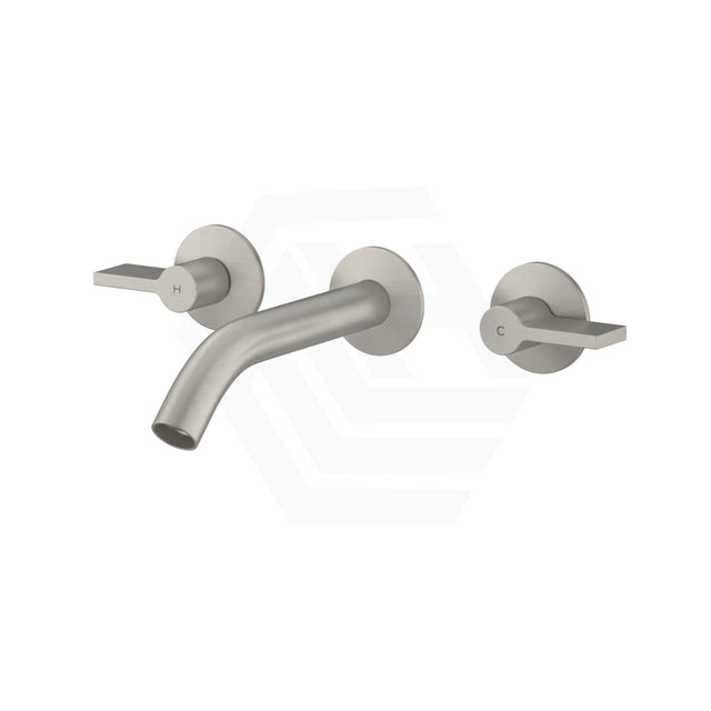 Kohler Components™ Brushed Nickel Wall Mount Lever Handles With Tube Basin Spout Bath/Basin Tap Sets