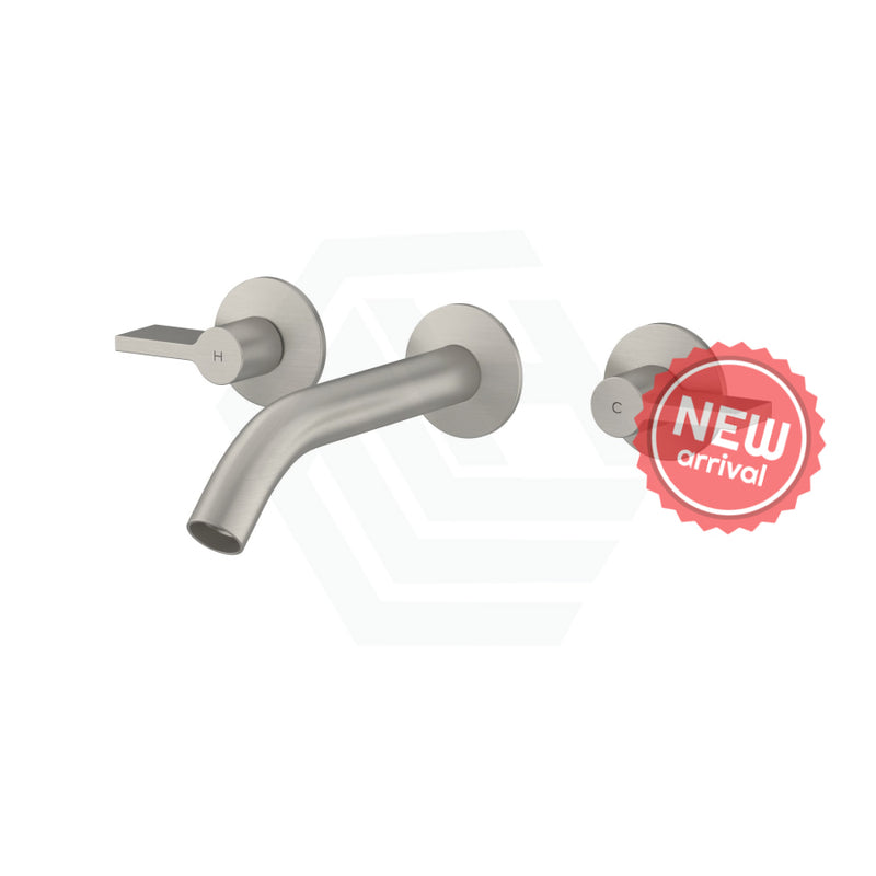 Kohler Components™ Brushed Nickel Wall Mount Lever Handles With Tube Basin Spout Bath/Basin Tap Sets