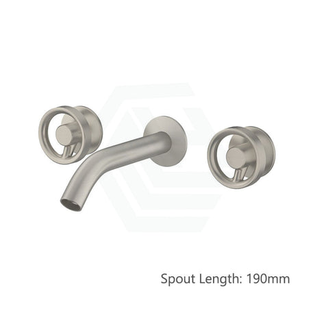 N#3(Nickel) Kohler Components™ Brushed Nickel Wall Mount Industrial Handles With Tube Basin Spout