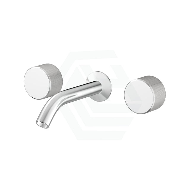 Kohler Components™ Polished Chrome Wall Mount Oyl Handles With Tube Basin Spout Bath/Basin Tap Sets