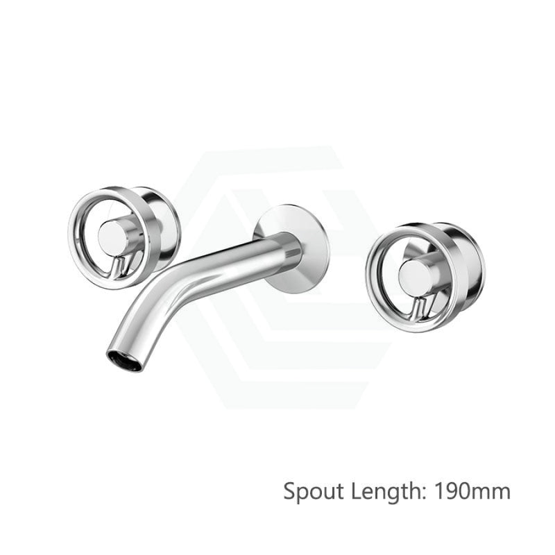 Kohler Components™ Polished Chrome Wall Mount Industrial Handles With Tube Basin Spout 190Mm