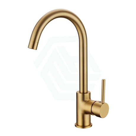 G#1(Gold) Norico Round Brushed Gold Kitchen Sink Mixer Tap 360 Swivel Standard Mixers