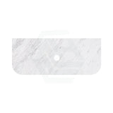 18mm Thick Lukka Carrara White Marble Curved Top with Center Waste Hole, 12/10/2 O'clock Semi Drilled Tap Hole Available At the Back 605-1505mm